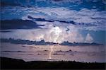 Lightning striking skyline,  Dalmatia, Croatia, Europe