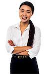 Young asian businesswoman posing with a bright smile