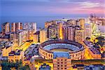 Malaga, Spain cityscape on the Mediterranean Sea.