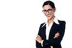 Confident smiling lady in business suit