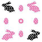 colorful background with egg and rabbit for sticker