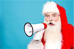 Santa claus speaking on loudhailer