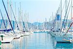 parking sailing yachts at sea port
