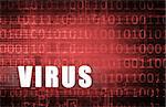 Virus on a Digital Binary Warning Abstract