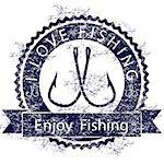 Illustration icon love for fishing on a white background.