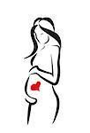 Pregnant woman, stylized  symbol.  Illustration for your desing