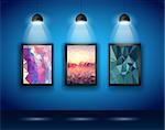 Spotlights Wall with Low Poly Arts to use for product advertisement, shop simulations, item promotions, packaging show and so onpresentation; realistic; art; expo; show; spotlights; abstract; template; frame; bookshelf; illuminated; store; museum; furniture; banner; exposition; room; business; decoration; glass; place; indoor; projector; modern; led; clear;