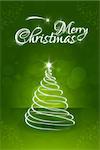 Christmas Greeting Card. Merry Christmas lettering with Christmas Tree