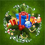 Christmas Greeting Card. Christmas Decorations