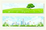 Two Cool Horizontal Banners with Nature and City