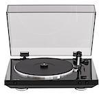 Simple Turntable, Analog Music Player Isolated on White Background