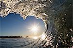 Barrelling wave, close-up, Hawaii