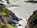 High angle view of coastal cliffs and rocks, Big Sur, California, USA