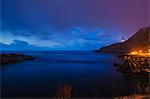 Coastline at night, Reine, Lofoten, Norway