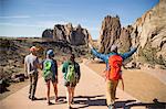 Backpackers on vacation, Smith Rock State Park, Oregon