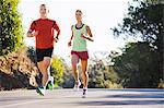 Young couple jogging