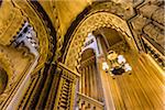 Grand staircase, Penrhyn Castle, Llandegai, Bangor, Gwynedd, Wales, United Kingdom