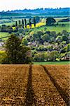 Overview of farmland and countryside, Chipping Campden, Gloucestershire, The Cotswolds, England, United Kingdom