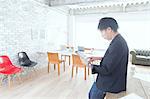 Japanese man working in modern office