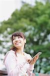 Young attractive Japanese female University student portrait