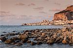 Rocks in Mediterranean sea, Cefalu, Palermo, Sicily, Italy