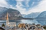 Rooftop view of Hallstatt and Hallstatter See, Austria