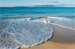 Ocean tides on beach, Maui, Hawaii