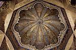 Ceiling of the mihrab of the MosqueÐCathedral of C?rdoba, also called the Mezquita, is a medieval Islamic mosque that was converted into a Catholic Christian cathedral in the Spanish city of C?rdoba, Andalusia. Spain.