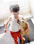 Little boy with a dog