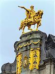 Belgium, Brussels, gold equestrian statue