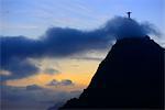 Corcovado mountain with Christ the Redeemer at the top in Rio de Janeiro, Brazil, South America