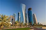 Qatar, Doha City, Al Bidda Tower, World Trade Center and Burj Qatar Bldgs.