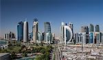 Qatar, Doha City, The Corniche, West Bay Skyline