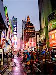USA New York City Mahattan, Brodway time square at night,rainy day