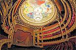 France,Paris. 9th district. Palais Garnier, Paris Opera. La Salle de Spectacle. Chagall paintings celling.