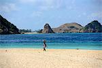 Kuta beach in South coast of Lombok island, Indonesia, South East Asia