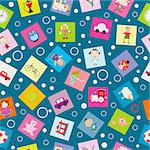 Wrapping paper for kids with cartoon toys