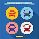 logo icon buses, into a flat, vector illustrations