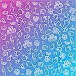 pattern icons line, outline food and products in flat style vector