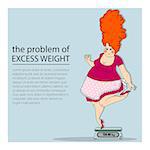 the problem of excess weight. Vector illustration on the theme of obesity.