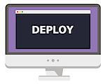 vector illustration of personal computer display showing window with deploy title isolated on white