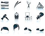 Set of hairdresser icon. EPS 10 vector illustration without transparency.
