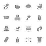 Baby silhouette icons set graphic illustration design