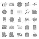 Sales and shopping silhouettes icons set graphic illustration