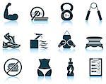 Set of fitness icons. EPS 10 vector illustration without transparency.