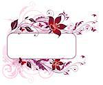 Decorative vector background with violet and pink flowers