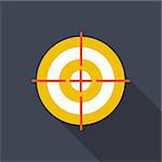 Target Flat Icon with Long Shadow, Vector Illustration Eps10