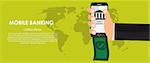 Mobile Banking Vector illustration. Flat computing background. EPS10