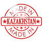 Made in Kazakhstan red seal image with hi-res rendered artwork that could be used for any graphic design.