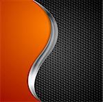 Metal wave and black perforated texture background. Vector design